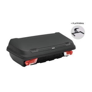 Cutie portbagaj pe carligul de remorcare Thule Arcos M + platforma Thule Arcos - Negru, 300L