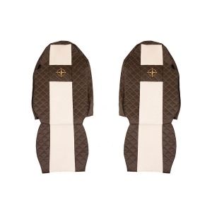 Husa scaun camion F-CORE FX10 Brown/Champ - Piele Ecologică și Mocheta