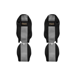 Huse Scaune Camioane Classic - Material Velours, Gri