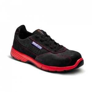 Incaltaminte de protectie curse Sparco Power Line Challenge - Piele/Piele intoarsa ,Negru / Rosu , marime: 42