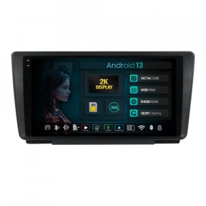 Navigatie 2K HUB64 Skoda Octavia 2, 4GB RAM, Android 13, Octacore, Slot Sim 4G, DSP, GPS, Wi-FI, Carplay, Android Auto, USB, Bluetooth, Waze, Touchscreen, 9.5 Inch