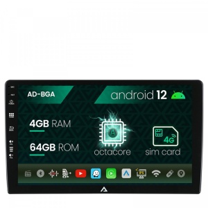 Navigatie All-in-one Universala, Android 12, A-Octacore , 4GB RAM , 64GB ROM, 10.1 Inch - AD-BGA10004