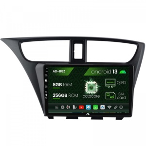 Navigatie Honda Civic Hatchback (2012-2015), Android 13, Z-Octacore , 8GB RAM , 256GB ROM, 9 Inch - AD-BGZ9008,AD-BGRKIT019
