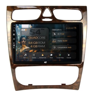 Navigatie HUB64 Mercedes Benz C Class (W203) (2000-2004), 4GB RAM, Android 13, Quadcore, DSP, GPS, Wi-FI, Carplay, Android Auto, USB, Bluetooth, Waze, Touchscreen, 9 inch