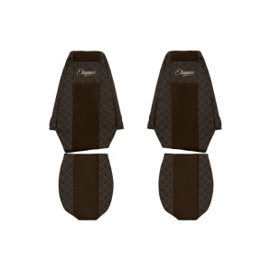 Set 2 huse scaun camion F-Core, Piele-ECO, pentru RENAULT PREMIUM, Maro