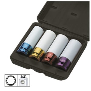Set 4 Tubulare Impact De 1/2' Sp. Extractie Roti