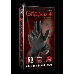 Set 50 Buc Manusi Nitril Texturate Negre Marimea 7/S Grippaz