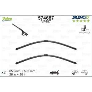 Set lamela stergator Valeo Silencio FlatBlade OE 650/500 mm