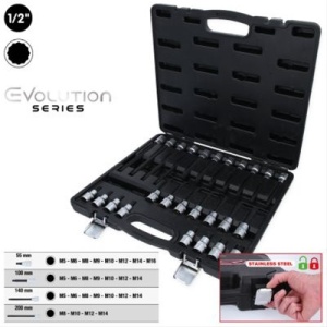 SET TUBULARE CU BITI PTR SURUBURI 1/2 CU MAI MULTE DANTURI (XZN), 26 PCS