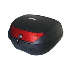 Top case moto, model Napoli de 48 litri, negru-rosu
