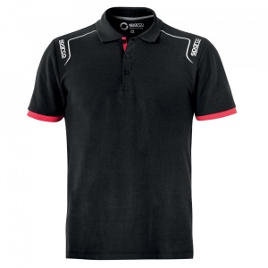 Tricou polo SPARCO PORTLAND, barbati, bumbac ,negru, inchidere cu nasturi, marimea M