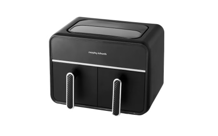 Air fryer digital dublu, MORPHY RICHARDS, 7.2L, 2 sertare, 1500W, Interfata Touch, 14 retete presetate