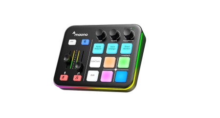Mixer audio si placa de sunet Maono G1 Neo, RGB, Bluetooth 4.2, XLR, 2 x USB, Jack 3.5 mm, Negru (desigilat)
