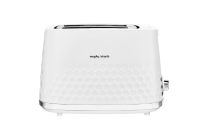 Prajitor de paine MORPHY RICHARDS, HIVE, putere 850W, 7 trepte de putere, compartimente pentru 2 felii simultan, functie de dezghetare, alb