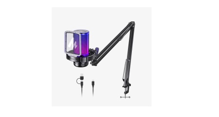 Microfon Gaming USB Maono cu anulare a zgomotului, monitorizare, negru, DGM20S (desigilat)