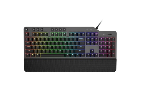Tastatura gaming mecanica Lenovo Legion K500, iluminare RGB, switch Red, taste multimedia, Iron Grey