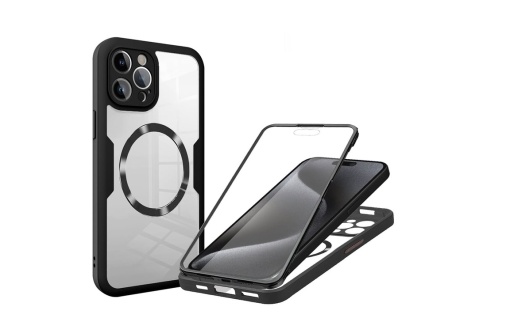 Techsuit - ColorVerse 360 MagSafe Series + Screen Protector - iPhone 15 Pro Max - Negru