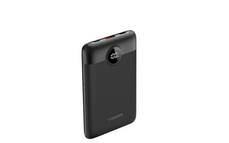 Acumulator extern Veger C11, Fast charge QC3.0 si PD 20W, 10000 mAh, Negru
