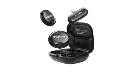 Set 2 Lavaliere wireless, Maono, Double Noise Cancellation, Sistem cu mufa Lightning (desigilat)
