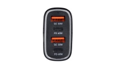 Incarcator auto Veger 2x USB QC 3.0 + 2x Type C PD, Negru