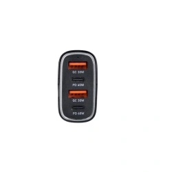 Incarcator auto Veger 2x USB QC 3.0 + 2x Type C PD, Negru
