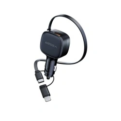 Incarcator auto Veger CC89, 1 x USB-A, 1 x USB-C, 1 x Lightning, 84 W, negru - Img 2