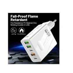 Incarcator priza GaN Fast Charge 65W Techsuit, alb - Img 4