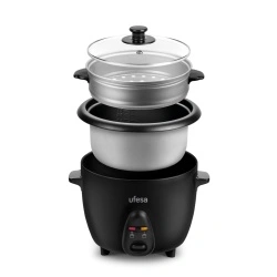 Rice Cooker UFESA Basmati AR4080, Capacitate 1.8L, 700W, Functie Mentinere Cald, Inox/Negru