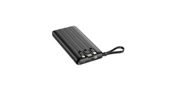 Acumulator extern Veger C10, 10000 mAh, cabluri Type C & Lightning & MicroUSB si USB incorporate, Display LED - Img 2
