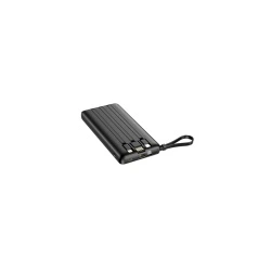 Acumulator extern Veger C10, 10000 mAh, cabluri Type C & Lightning & MicroUSB si USB incorporate, Display LED, negru - Img 2