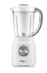 Blender Ufesa Coral 600W, 2 viteze, lama inox, design ergonomic, alb
