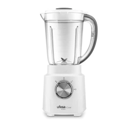 Blender Ufesa Coral 600W, 2 viteze, lama inox, design ergonomic, alb