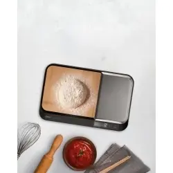 Cantar de Bucatarie UFESA SmartScale Chop, Suprafata Bambus, Max 5kg, Ecran LCD, Negru - Img 3