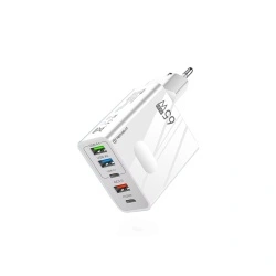 Incarcator priza GaN Fast Charge 65W Techsuit, alb