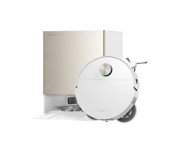 Robot de aspirare cu mop Dreame X60 Ultra Complete RLX87DE-WH, tehnologie HyperStream™ Detangling DuoBrush 2.0, navigare VersaLift DTOF cu camere AI, 35000Pa, alb