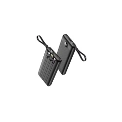 Acumulator extern Veger C10, 10000 mAh, cabluri Type C & Lightning & MicroUSB si USB incorporate, Display LED, negru - Img 3