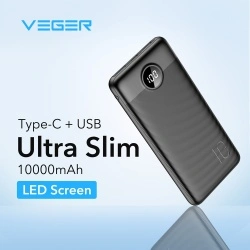 Baterie Externa Veger L10S, 10000mAh, Fast Charging Power Delivery (PD) 20W, USB-C, Design Compact, Negru - Img 3