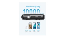 Acumulator extern Veger C10, 10000 mAh, cabluri Type C & Lightning & MicroUSB si USB incorporate, Display LED - Img 4