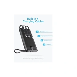 Acumulator extern Veger C20, 20000 mAh, compatibil cu cabluri tip Type C & Lightning & MicroUSB si USB incorporate, Display LED (Resigilat) - Img 4