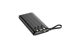 Acumulator extern Veger W2059, 20000 mAh C20, compatibil cu cabluri tip Type C & Lightning & MicroUSB si USB incorporate, negru - Img 2
