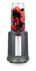 Blender UFESA Nutrishake 1200W, 2 Recipiente Sport, Lame Inox, Negru/Argintiu