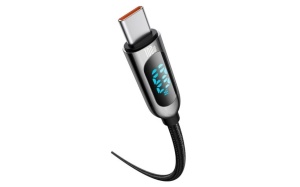 Cablu de Date Type-C la Type-C 100W, Fast Charging, 1m - Baseus Display (CATSK-B01) - Black - Img 1