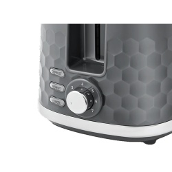 Prajitor de paine MORPHY RICHARDS, HIVE, putere 850W, 7 trepte de putere, compartimente pentru 2 felii simultan, functie de dezghetare, gri - Img 2