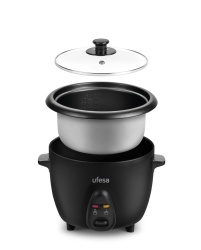 Rice Cooker UFESA Basmati AR4080, Capacitate 1.8L, 700W, Functie Mentinere Cald, Inox/Negru - Img 2