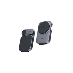 Suport birou AUKEY 3-in-1 pliabil cu incarcare wi-fi, QI 2.0, 30W, gri - Img 2