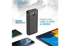 Acumulator extern Veger L30, Fast Charge, 30000 mAh, PD20W, Display LED, Black - Img 2