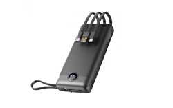 Acumulator extern Veger W2059, 20000 mAh C20, compatibil cu cabluri tip Type C & Lightning & MicroUSB si USB incorporate, negru