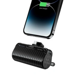 Baterie Externa VEGER PlugOn Pro-C, 5000mAh, Conector USB-C Integrat, Incarcare Rapida 20W PD, Ultra-Compacta, Negru - Img 2
