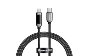 Cablu de Date Type-C la Type-C 100W, Fast Charging, 1m - Baseus Display (CATSK-B01) - Black - Img 2