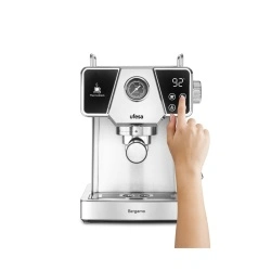 Espressor manual UFESA Bergamo, Capacitate 1.25L, 12 Cesti, Sistem Anti-Picurare, Argintiu - Img 4